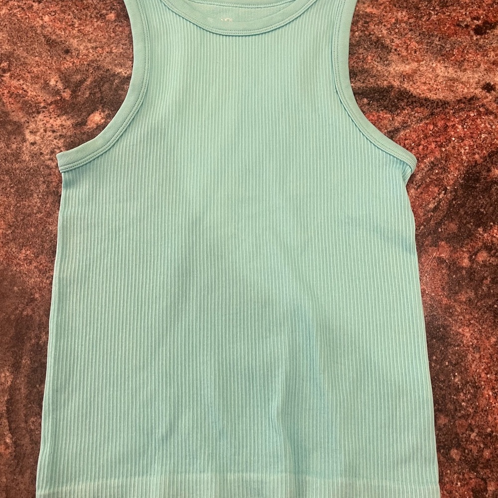 No Boundaries Blue Ribbed Tank Top